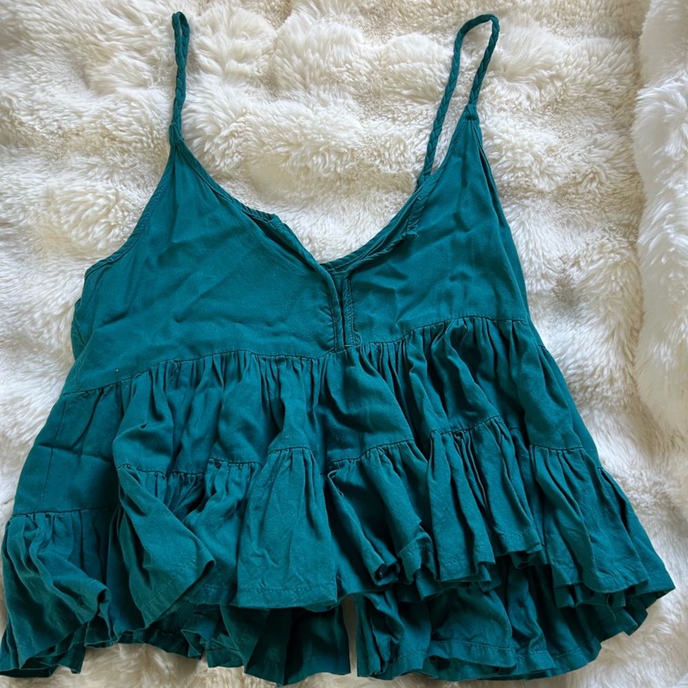 green tank top